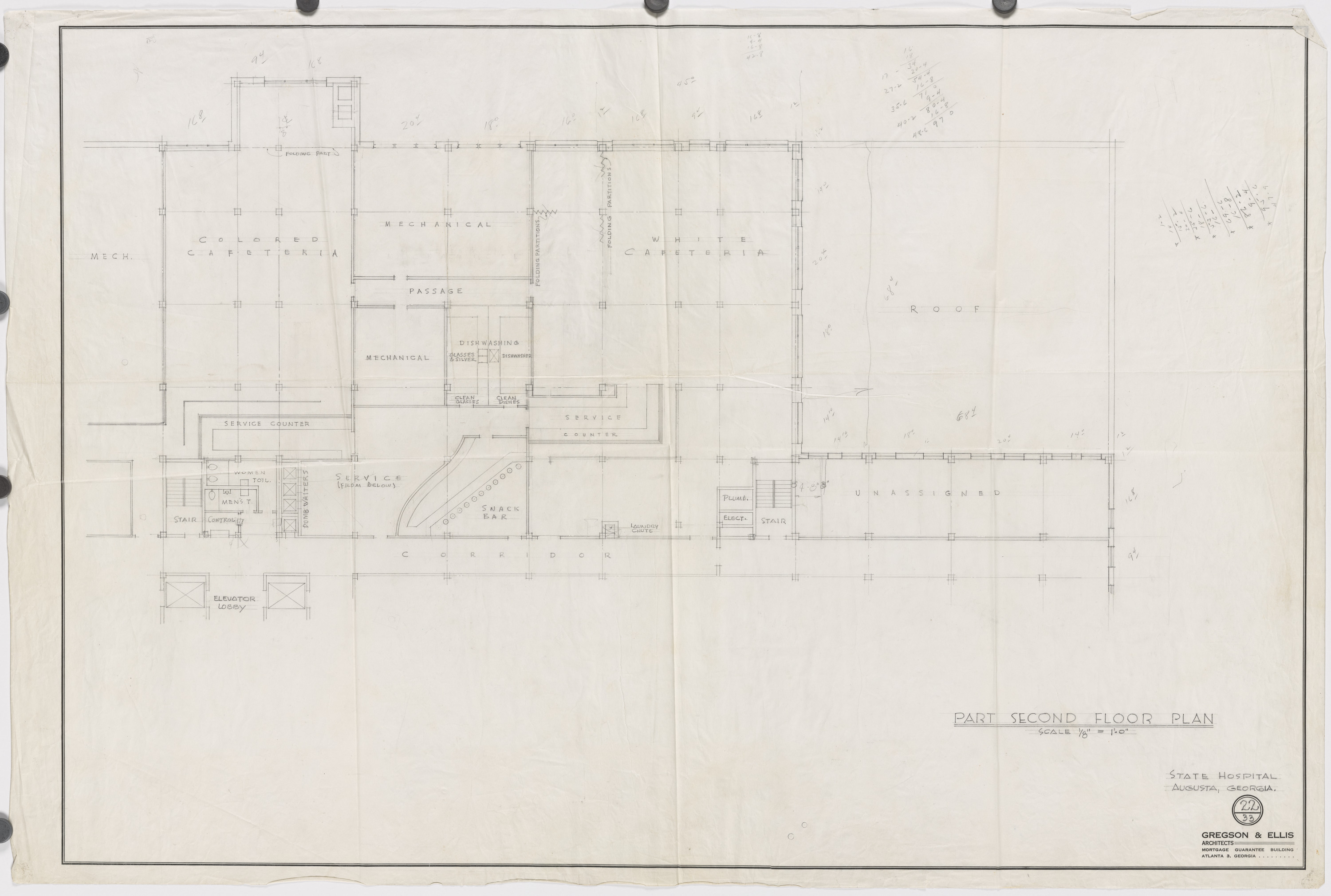 Augusta State Hospital Complex. Part second floor plan