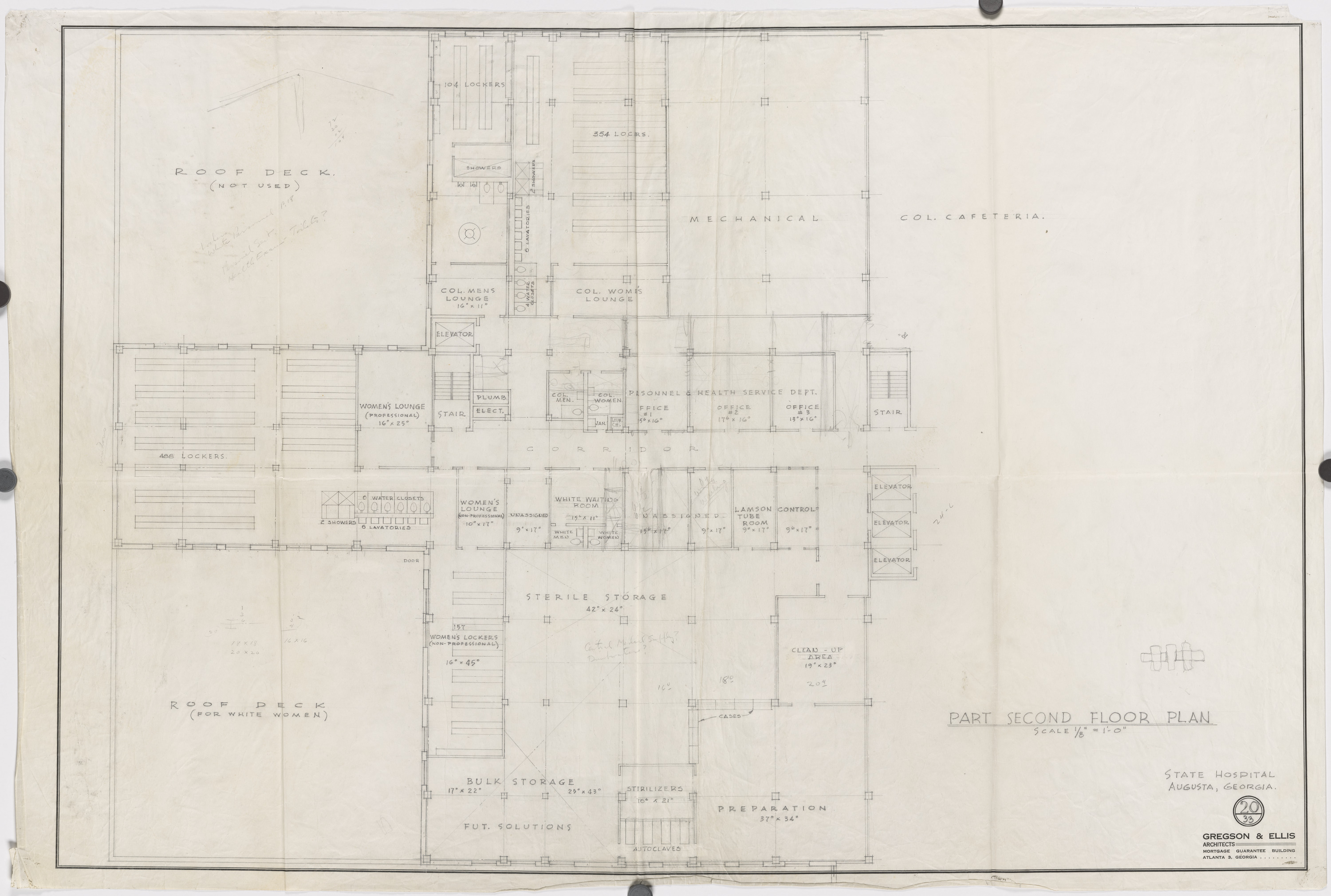 Augusta State Hospital Complex. Part second floor plan