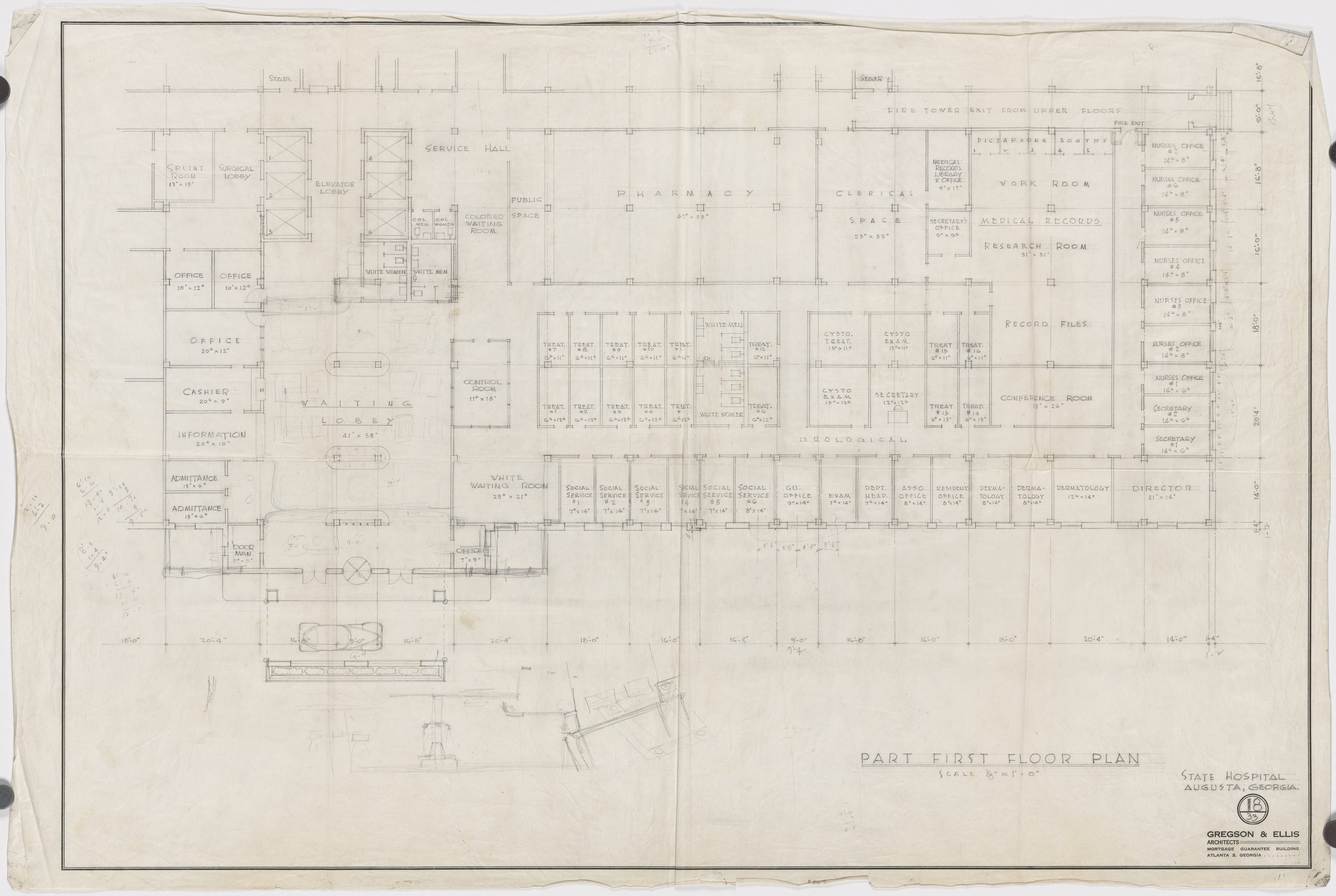Augusta State Hospital Complex. Part first floor plan