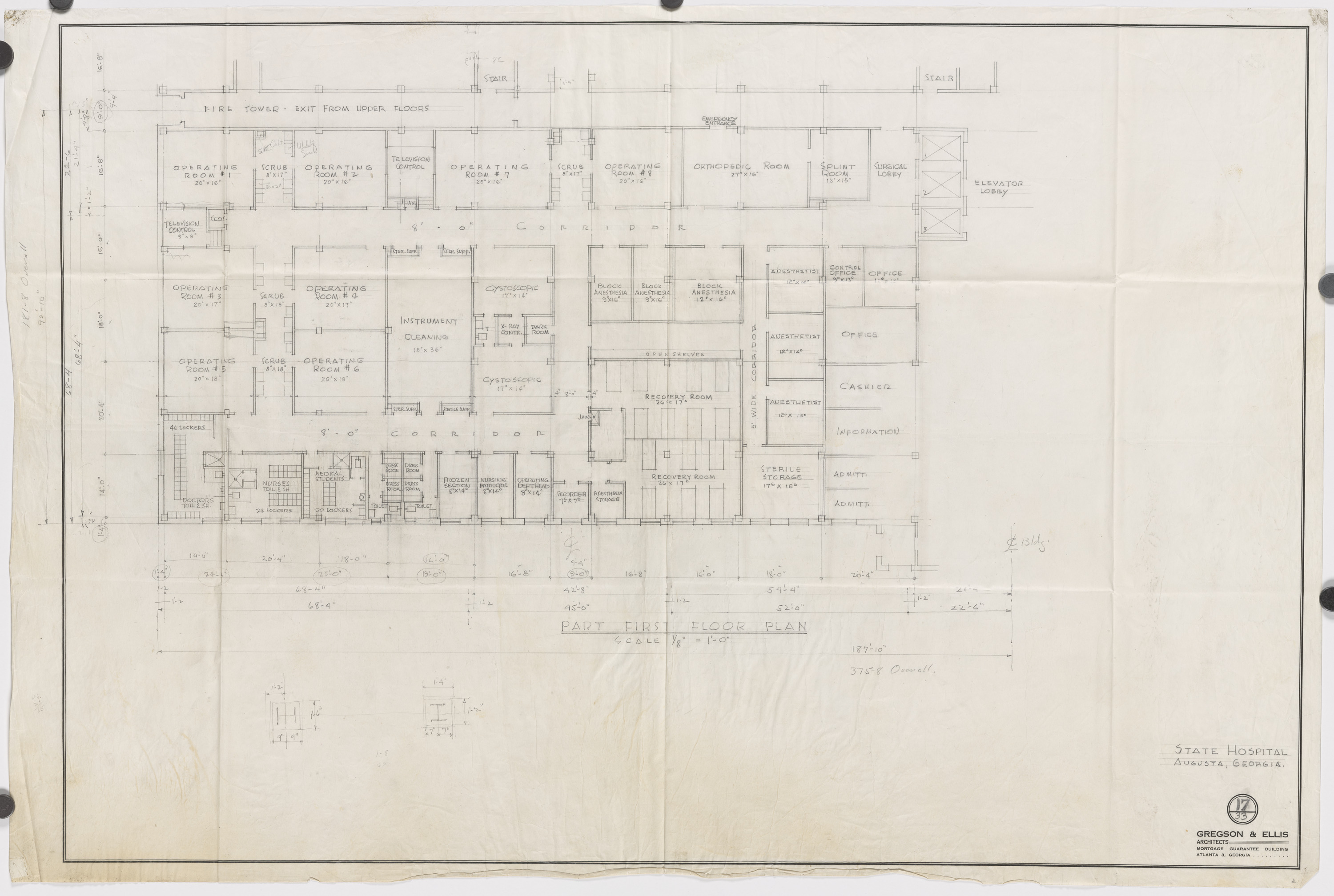 Augusta State Hospital Complex. Part first floor plan