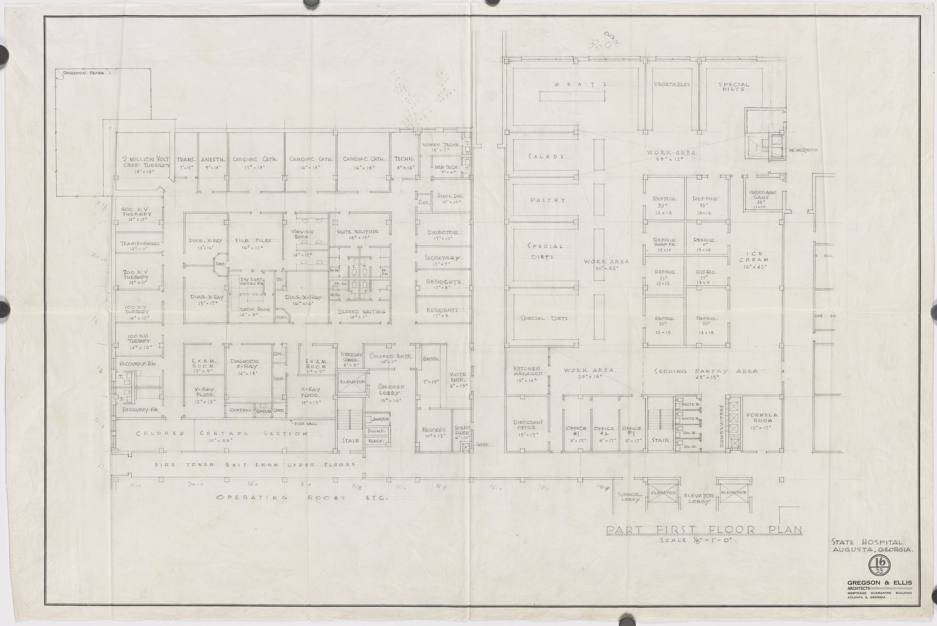 Augusta State Hospital Complex. Part first floor plan