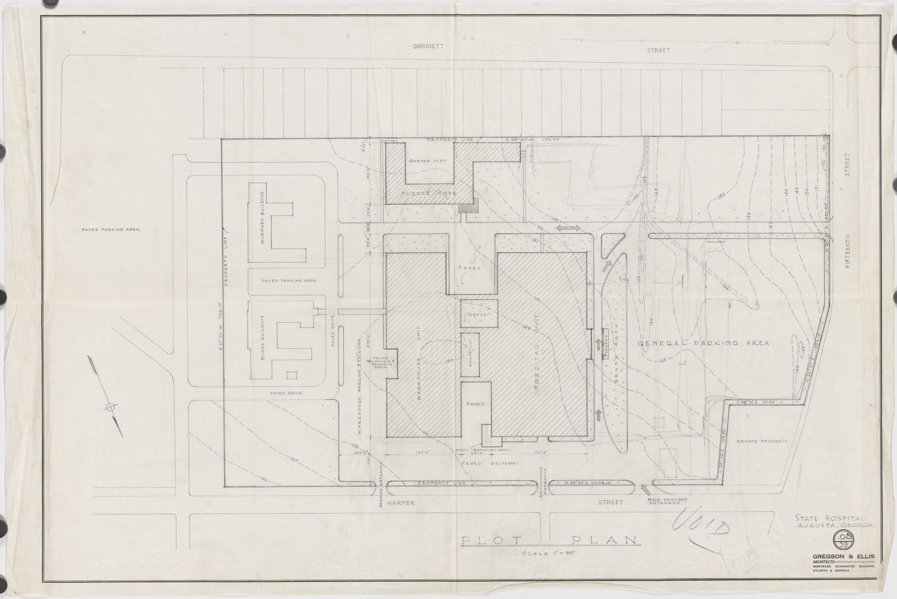 Augusta State Hospital Complex. Plot plan